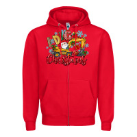 Red i dig christmas Zipper Hoodie - texasbilliewilder