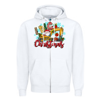 White i dig christmas Zipper Hoodie - texasbilliewilder