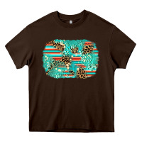 Chocolate Brown leopard turquoise glitter background Heavy Core Tee - AdoDesignShop