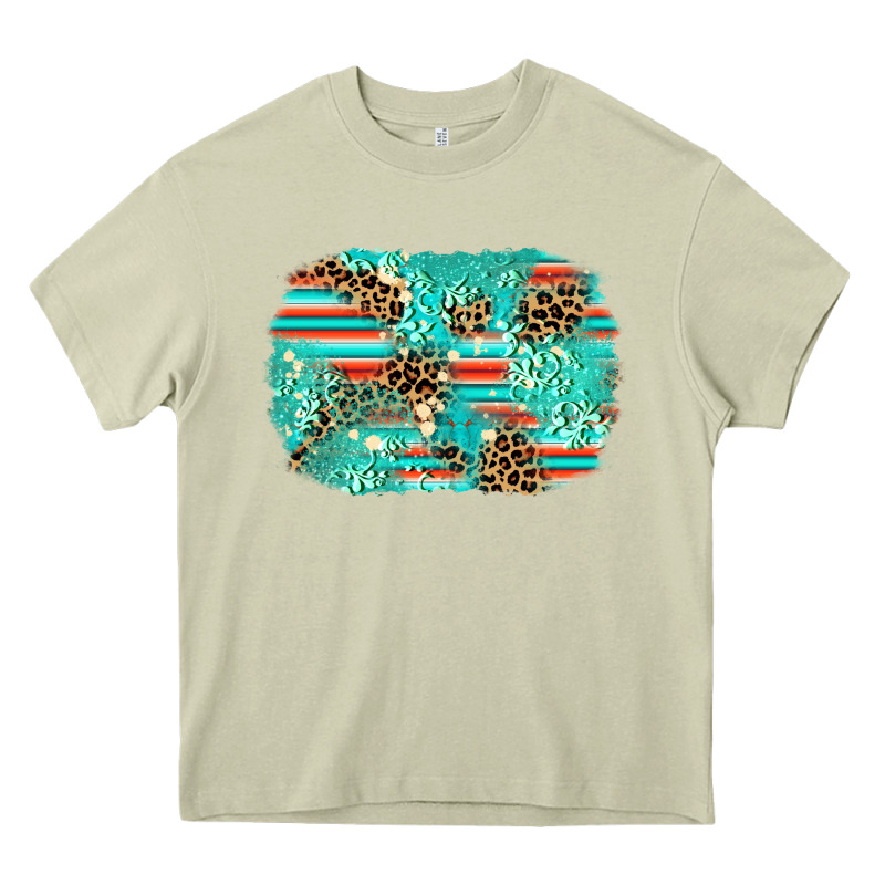 Leopard Turquoise Glitter Background Heavy Core Tee by AdoDesignShop | Teevron
