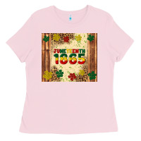 Bubblegum Pink juneteenth 1865 Ladies Tee - Artiststas