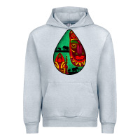 Heather Grey african masks teardrop  3 Urban Hoodie - BundleAndBundleShop
