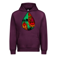 Mauve Wine african masks teardrop  3 Urban Hoodie - BundleAndBundleShop