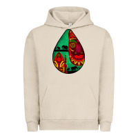 Pigment French Oak african masks teardrop  3 Urban Hoodie - BundleAndBundleShop