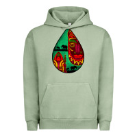 Pigment Oil Green african masks teardrop  3 Urban Hoodie - BundleAndBundleShop