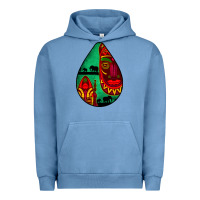 Pigment Pebble Blue african masks teardrop  3 Urban Hoodie - BundleAndBundleShop