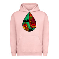 Pigment Salmon african masks teardrop  3 Urban Hoodie - BundleAndBundleShop