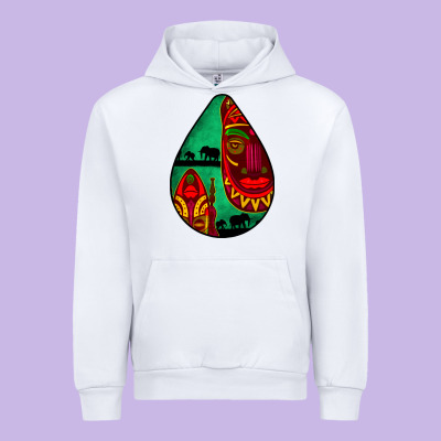 African Masks Teardrop  3 Urban Hoodie Designed By Bundleandbundleshop