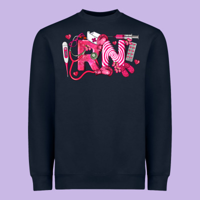 Rn Breast Cancer Registered Nurse Heavyweight Sweatshirt Designed By Lillyallendesigns