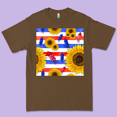 Patriotic Sunflowers Premium Tee Designed By Bundleandbundleshop