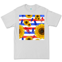 Dove Grey patriotic sunflowers Premium Tee - BundleAndBundleShop