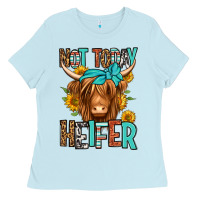 Baby Blue not today heifer long haired cow Ladies Tee - Jasminsmagicworld