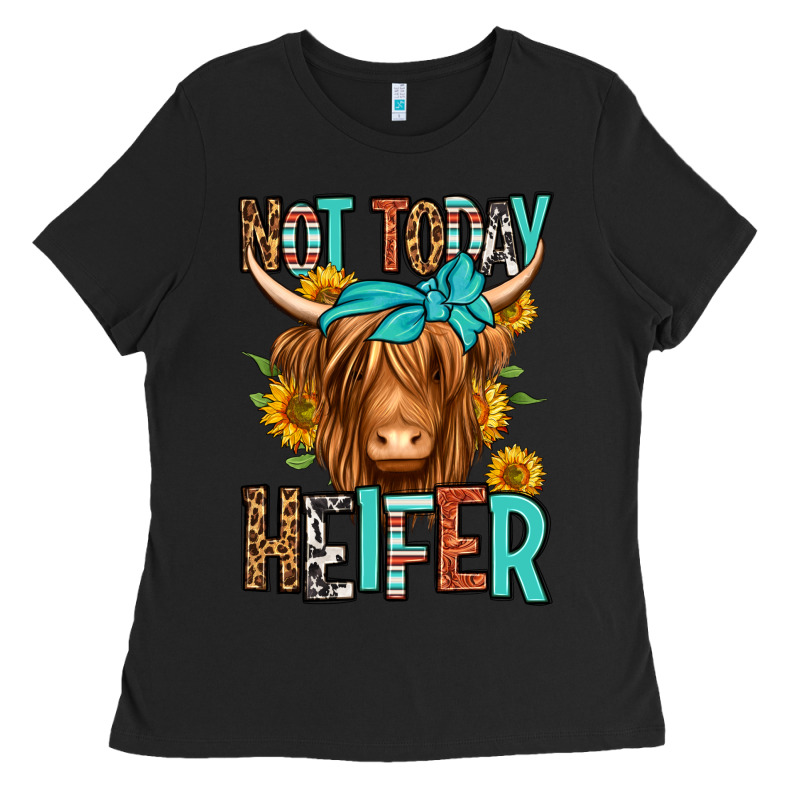 Not Today Heifer Long Haired Cow Ladies Tee by Jasminsmagicworld | Teevron