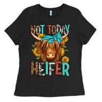 Black not today heifer long haired cow Ladies Tee - Jasminsmagicworld