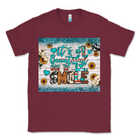Burgundy it’s a beautiful day to smile Classic Tee - JahusDesignShop