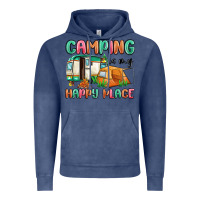 Vintage Denim camping is my happy place Vintage Hoodie - MaliasSmallBusiness