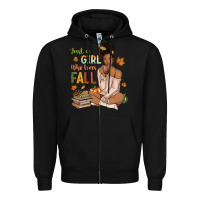 Just A Girl Who Loves Fall Afro Woman Zipper Hoodie | Teevron