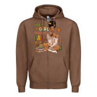 Chestnut Just a girl who loves Fall afro woman Zipper Hoodie - NancyCooperArtShop