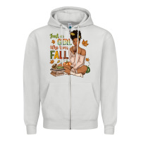 Dove Grey Just a girl who loves Fall afro woman Zipper Hoodie - NancyCooperArtShop