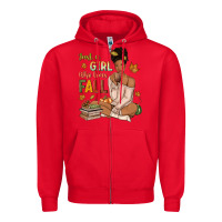 Red Just a girl who loves Fall afro woman Zipper Hoodie - NancyCooperArtShop