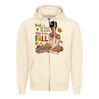 Sandshell Just a girl who loves Fall afro woman Zipper Hoodie - NancyCooperArtShop