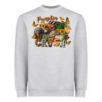 Heather Grey pumpkin crush truck Heavyweight Sweatshirt - LillyAllenDesigns