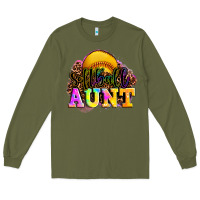 Army Green softball aunt Long Sleeve Tee - LillyAllenDesigns