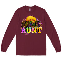 Burgundy softball aunt Long Sleeve Tee - LillyAllenDesigns
