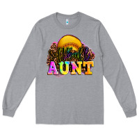 Heather Grey softball aunt Long Sleeve Tee - LillyAllenDesigns