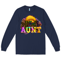 Navy softball aunt Long Sleeve Tee - LillyAllenDesigns