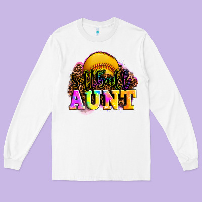 Softball Aunt Long Sleeve Tee Designed By Lillyallendesigns