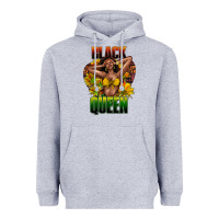 Heather Grey Black queen afro Heavyweight Hoodie - HowdyJamesFarm