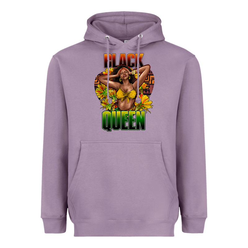 Black Queen Afro Heavyweight Hoodie by HowdyJamesFarm | Teevron