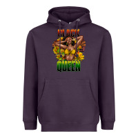 Plum Black queen afro Heavyweight Hoodie - HowdyJamesFarm