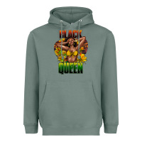 Sage Black queen afro Heavyweight Hoodie - HowdyJamesFarm