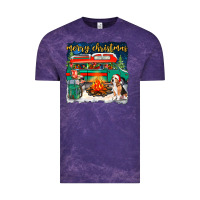 Cloud Purple merry christmas with camper van Vintage Tee - NancyCooperArtShop