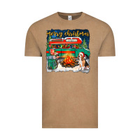 Vintage Coffee merry christmas with camper van Vintage Tee - NancyCooperArtShop