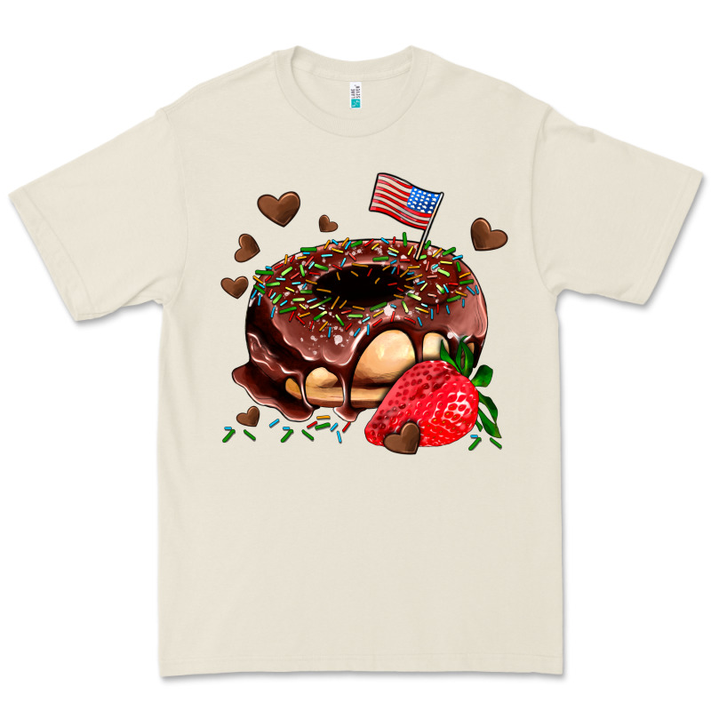 Donut Strawberry And Usa Flag Premium Tee by AdoDesignShop | Teevron