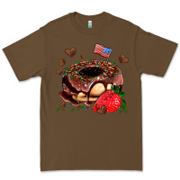 Cacao donut strawberry and usa flag Premium Tee - AdoDesignShop