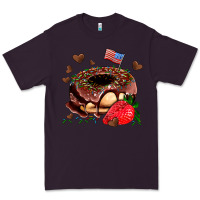 Plum donut strawberry and usa flag Premium Tee - AdoDesignShop