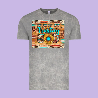 I'm Just Out Here Trusting God Vintage Tee Designed By Jahusdesignshop