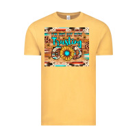 Vintage Mustard i'm just out here trusting god Vintage Tee - JahusDesignShop