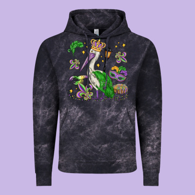 Mardi Gras Pelican Vintage Hoodie Designed By Maliassmallbusiness