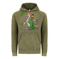 Vintage Olive mardi gras pelican Vintage Hoodie - MaliasSmallBusiness