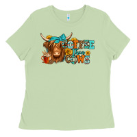 Matcha coffee then cows longhaired cow Ladies Tee - Jasminsmagicworld