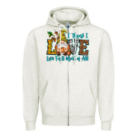 Oatmeal Heather I think i love Fall most of all Zipper Hoodie - NancyCooperArtShop