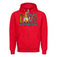 Red I think i love Fall most of all Zipper Hoodie - NancyCooperArtShop