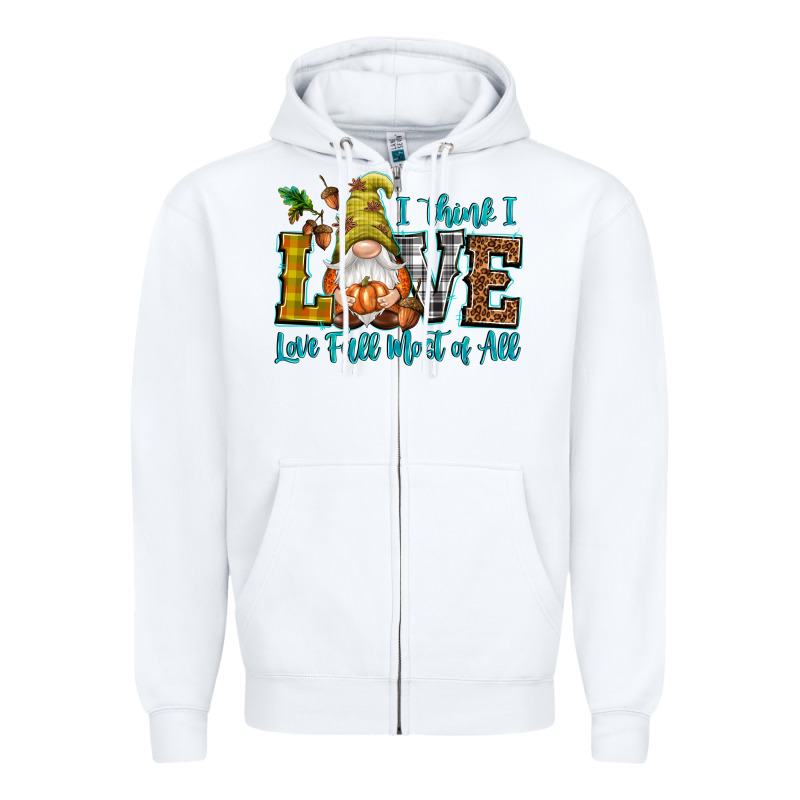 I Think I Love Fall Most Of All Zipper Hoodie by NancyCooperArtShop | Teevron