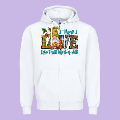 I Think I Love Fall Most Of All Zipper Hoodie Designed By Nancycooperartshop