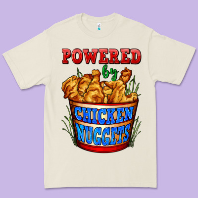 Powered By Chicken Nuggets Premium Tee Designed By Adodesignshop
